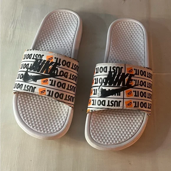 NIKE Benassi “Just Do It “ Print White Black Orange X Size : 14 NIKE Men main image 3